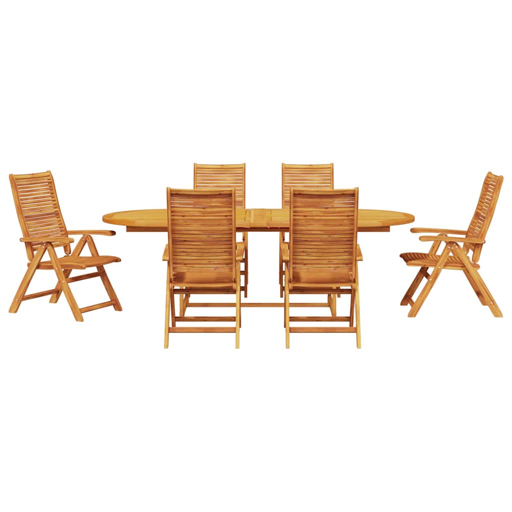vidaXL Tuin Eetset 7 pcs Bruin Massief acaciahout