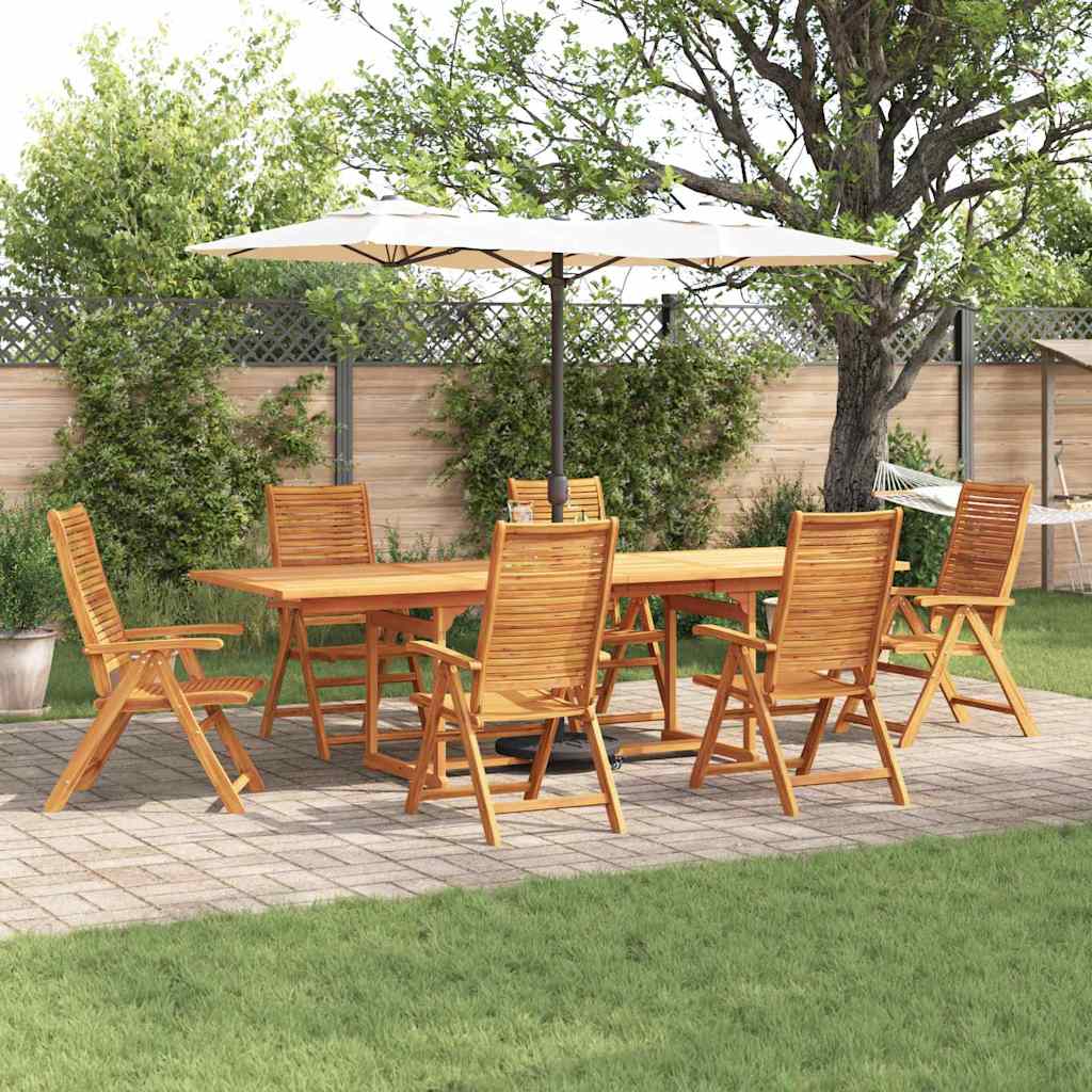 vidaXL Tuin Eetset 7 pcs Bruin Massief acaciahout