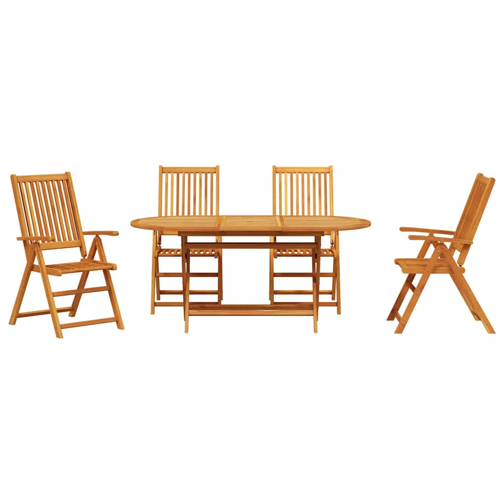 vidaXL Tuin Eetset 5 pcs Bruin Massief acaciahout