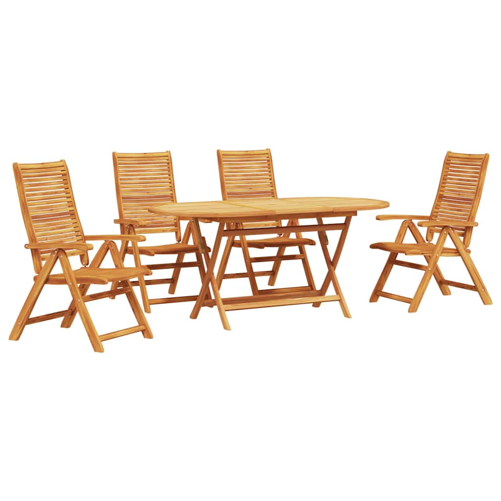 vidaXL Tuin Eetset 5 pcs Bruin Massief acaciahout