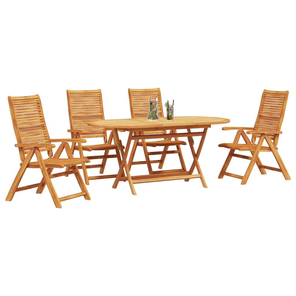 vidaXL Tuin Eetset 5 pcs Bruin Massief acaciahout