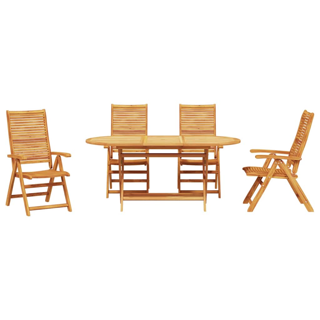 vidaXL Tuin Eetset 5 pcs Bruin Massief acaciahout