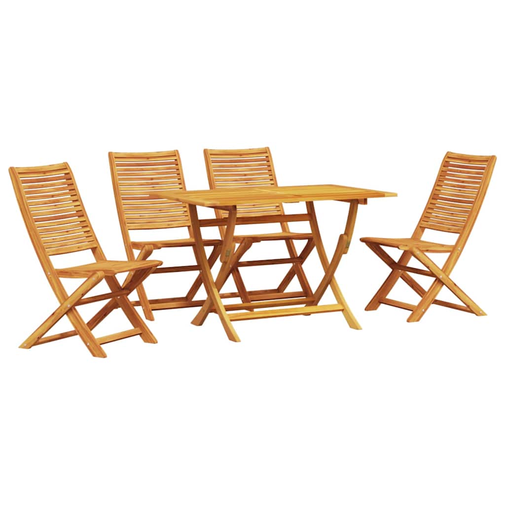 vidaXL Tuin Eetset 5 pcs Bruin Massief acaciahout