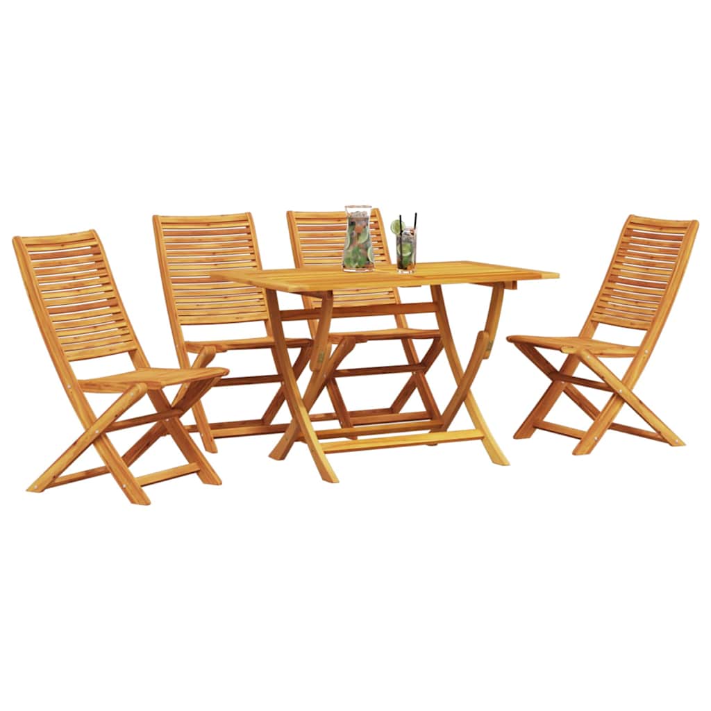 vidaXL Tuin Eetset 5 pcs Bruin Massief acaciahout