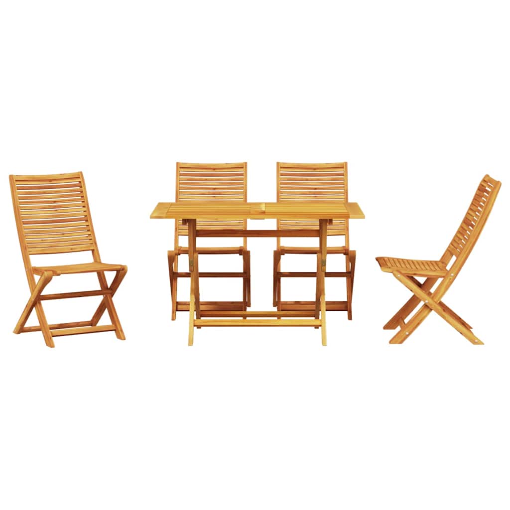 vidaXL Tuin Eetset 5 pcs Bruin Massief acaciahout