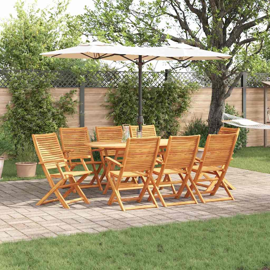 vidaXL Tuin Eetset Vouw 7 pcs Bruin Massief acaciahout