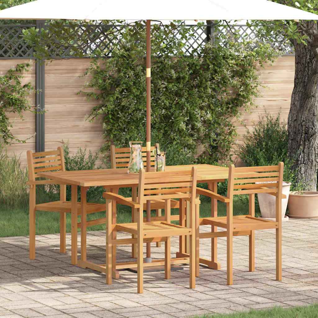vidaXL Tuin Eetset 5 pcs Bruin Massief teakhout