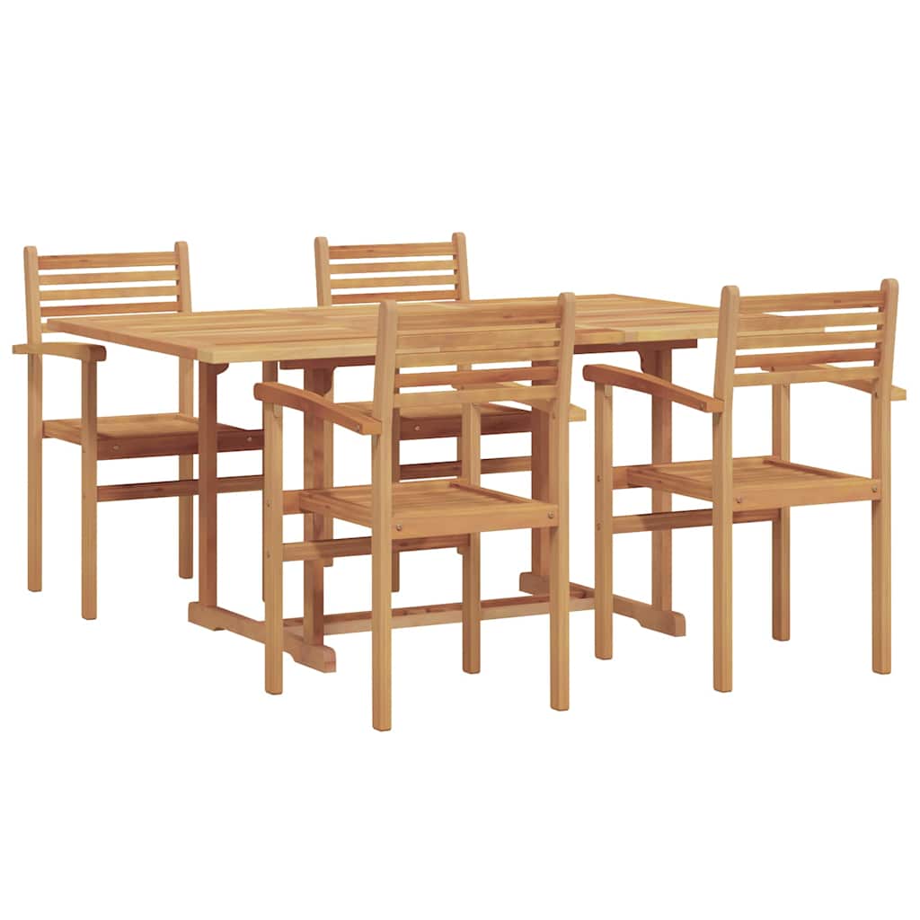 vidaXL Tuin Eetset 5 pcs Bruin Massief teakhout