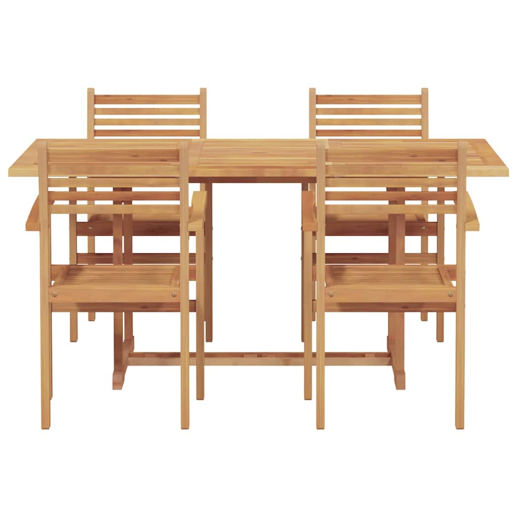 vidaXL Tuin Eetset 5 pcs Bruin Massief teakhout