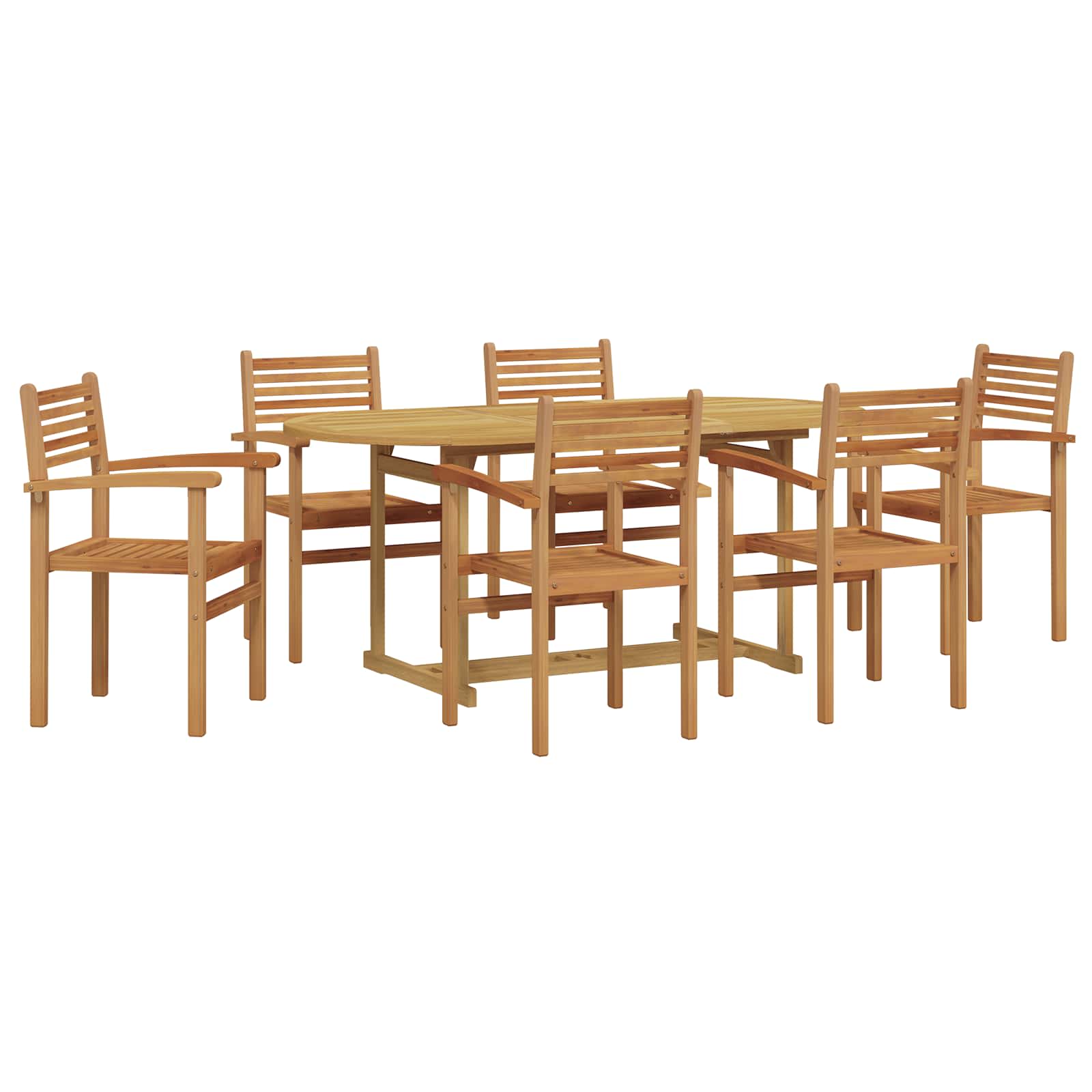 vidaXL Tuin eettafelset 7 pcs Bruin Massief Teakhout