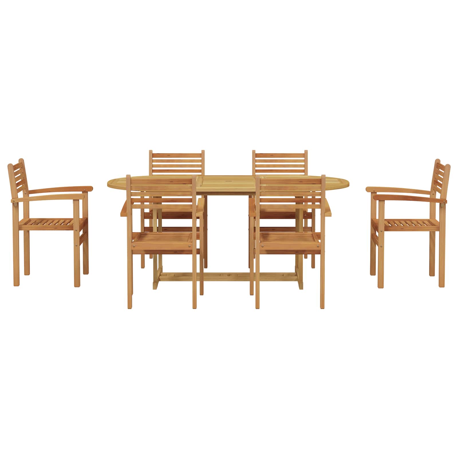 vidaXL Tuin eettafelset 7 pcs Bruin Massief Teakhout
