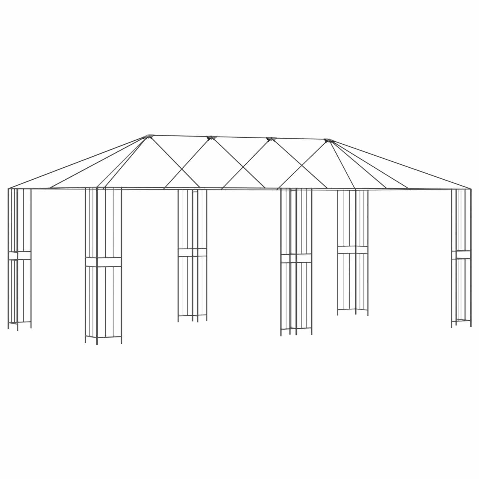 vidaXL Gazebo Frame 6 x 3 m Zwart Staal