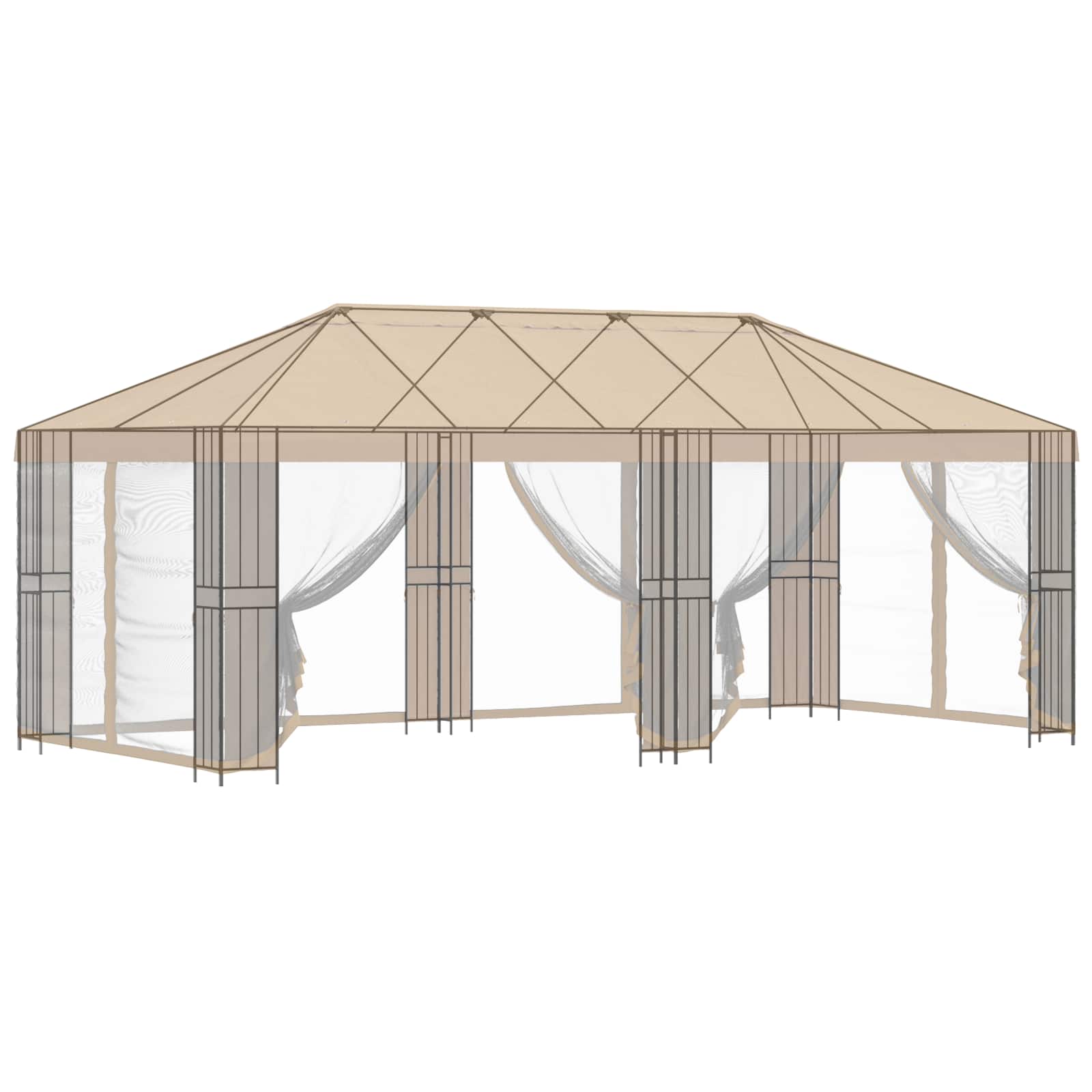 vidaXL Gazebo Frame 6 x 3 m Zwart Staal