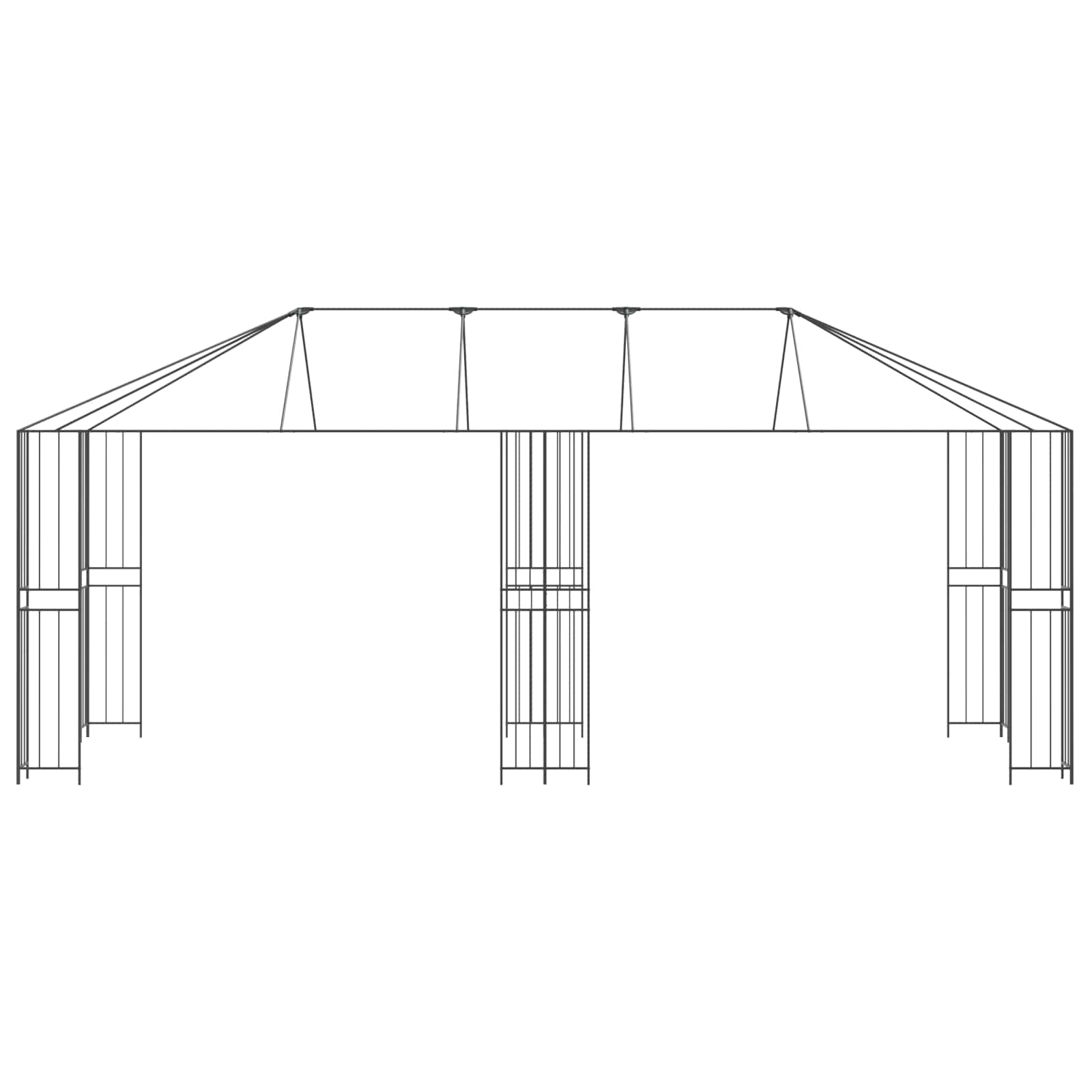 vidaXL Gazebo Frame 6 x 3 m Zwart Staal
