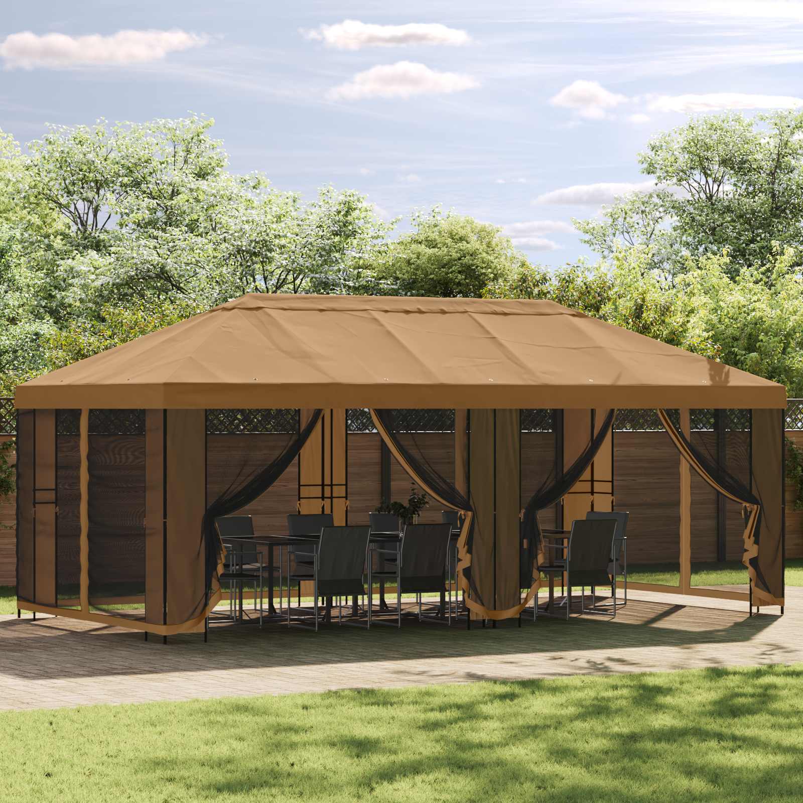 vidaXL Gazebo Frame 6 x 3 m Zwart Staal