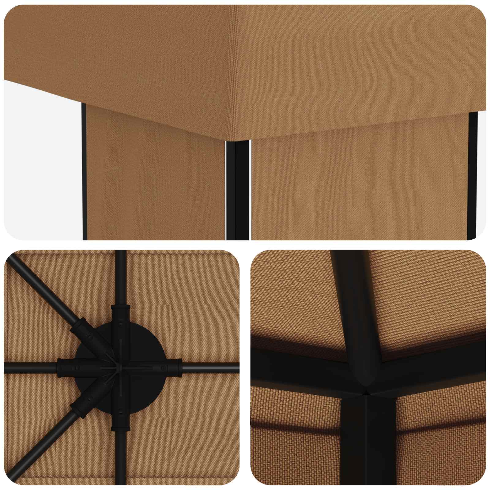 vidaXL Tuinprieel 6 x 3 m Beige Polyester en staal 190
