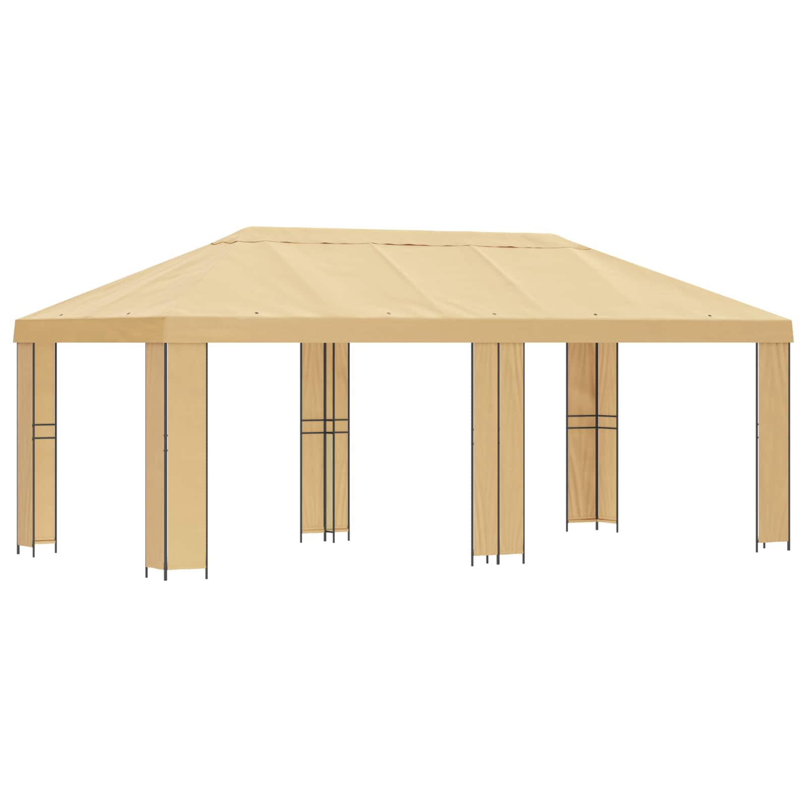 vidaXL Tuinprieel 6 x 3 m Beige Polyester en staal 190