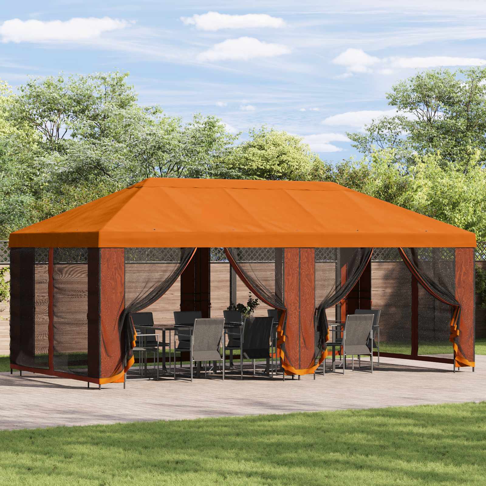 vidaXL Paviljoen met zijwanden 6 x 3 m Beige Polyester en staal 190