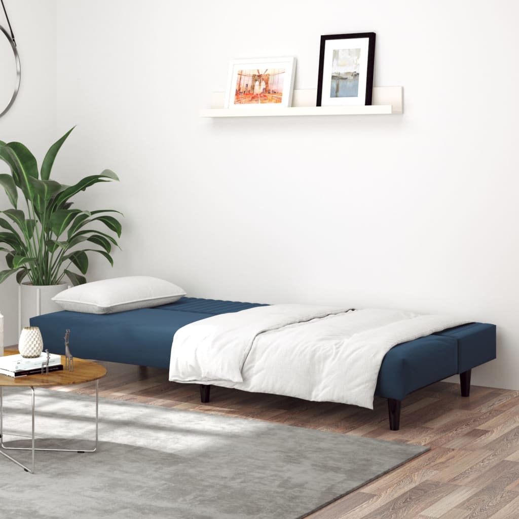 vidaXL Slaapbank 2-zits fluweel blauw