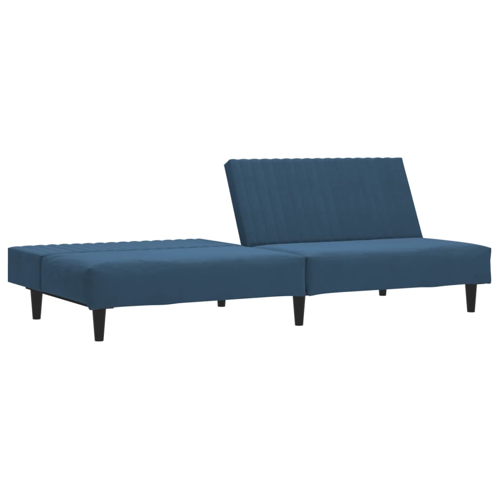 vidaXL Slaapbank 2-zits fluweel blauw