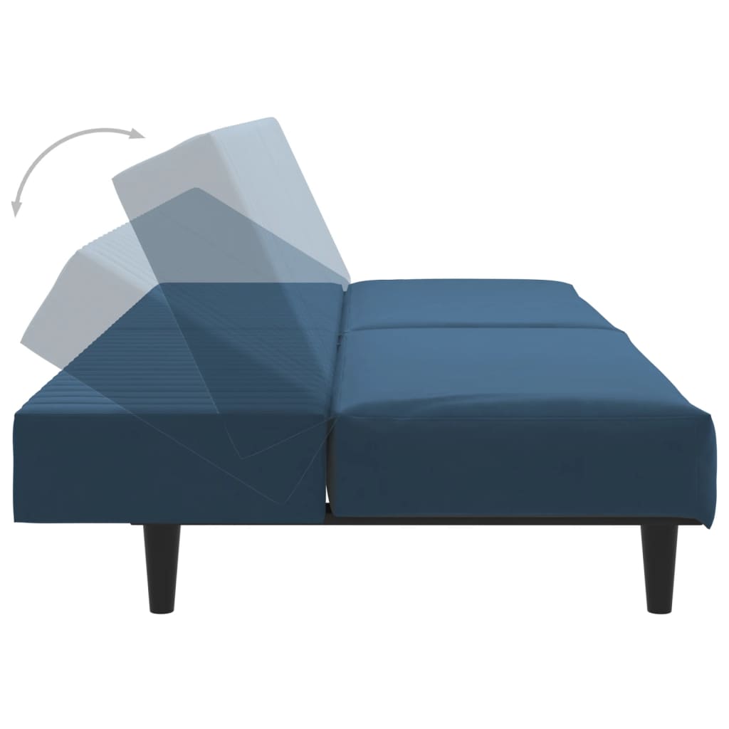 vidaXL Slaapbank 2-zits fluweel blauw