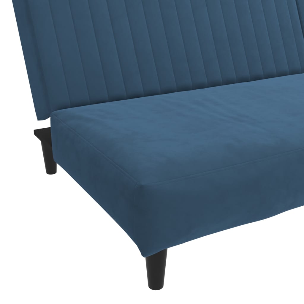 vidaXL Slaapbank 2-zits fluweel blauw