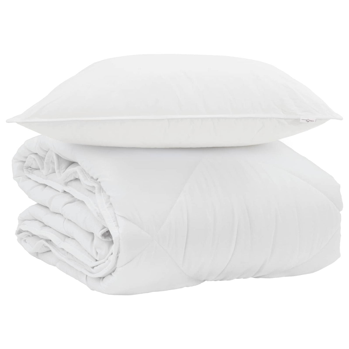 vidaXL Dekbed met Kussen Anders 2 pcs Wit 135 x 200 cm Microfibre