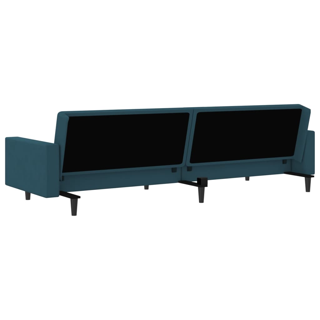 vidaXL Slaapbank 2-zits fluweel blauw