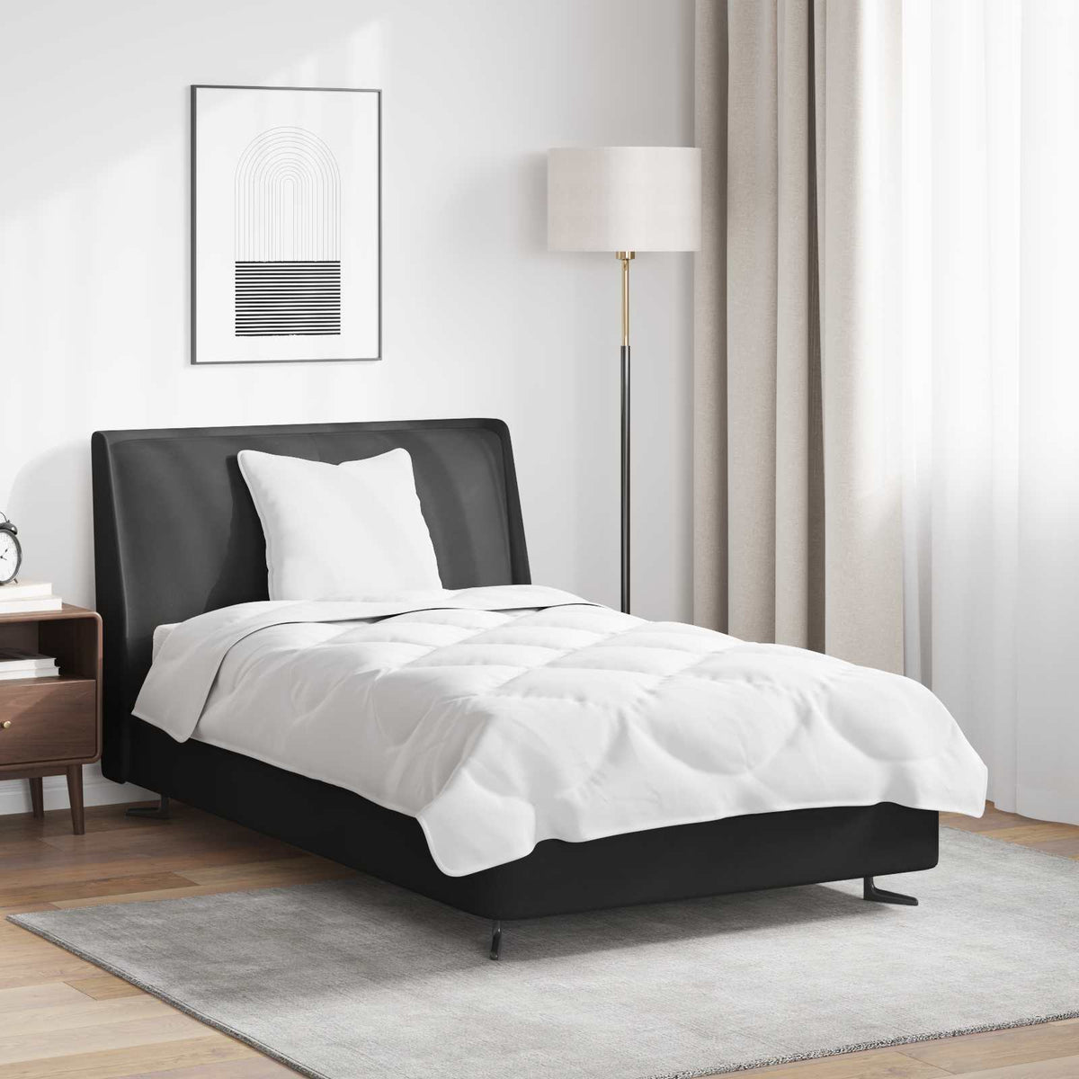 vidaXL Dekbed met Kussen met kussen 2 pcs Wit 135 x 200 cm Microfibre