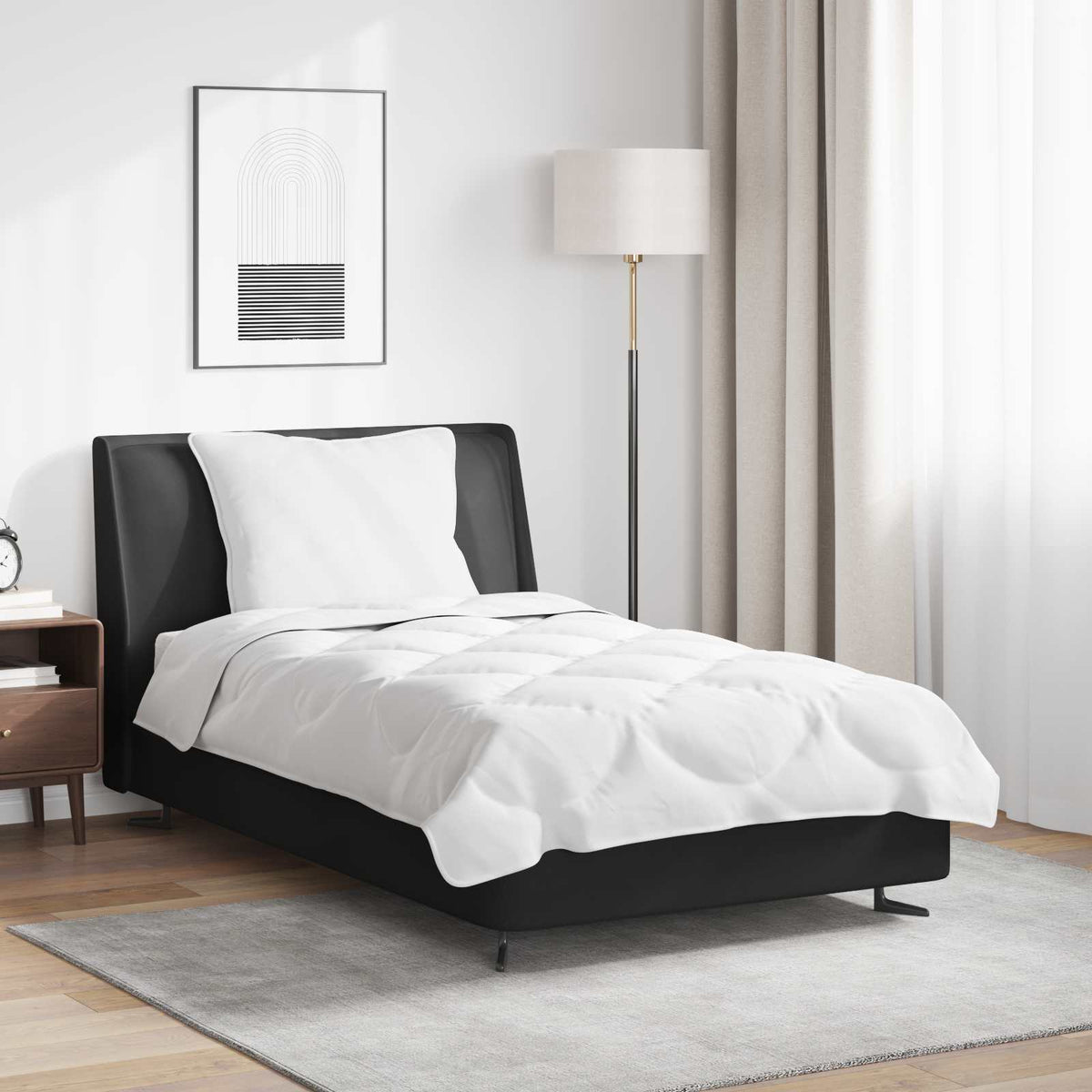 vidaXL Dekbed met Kussen met kussen 2 pcs Wit 135 x 200 cm Microfibre
