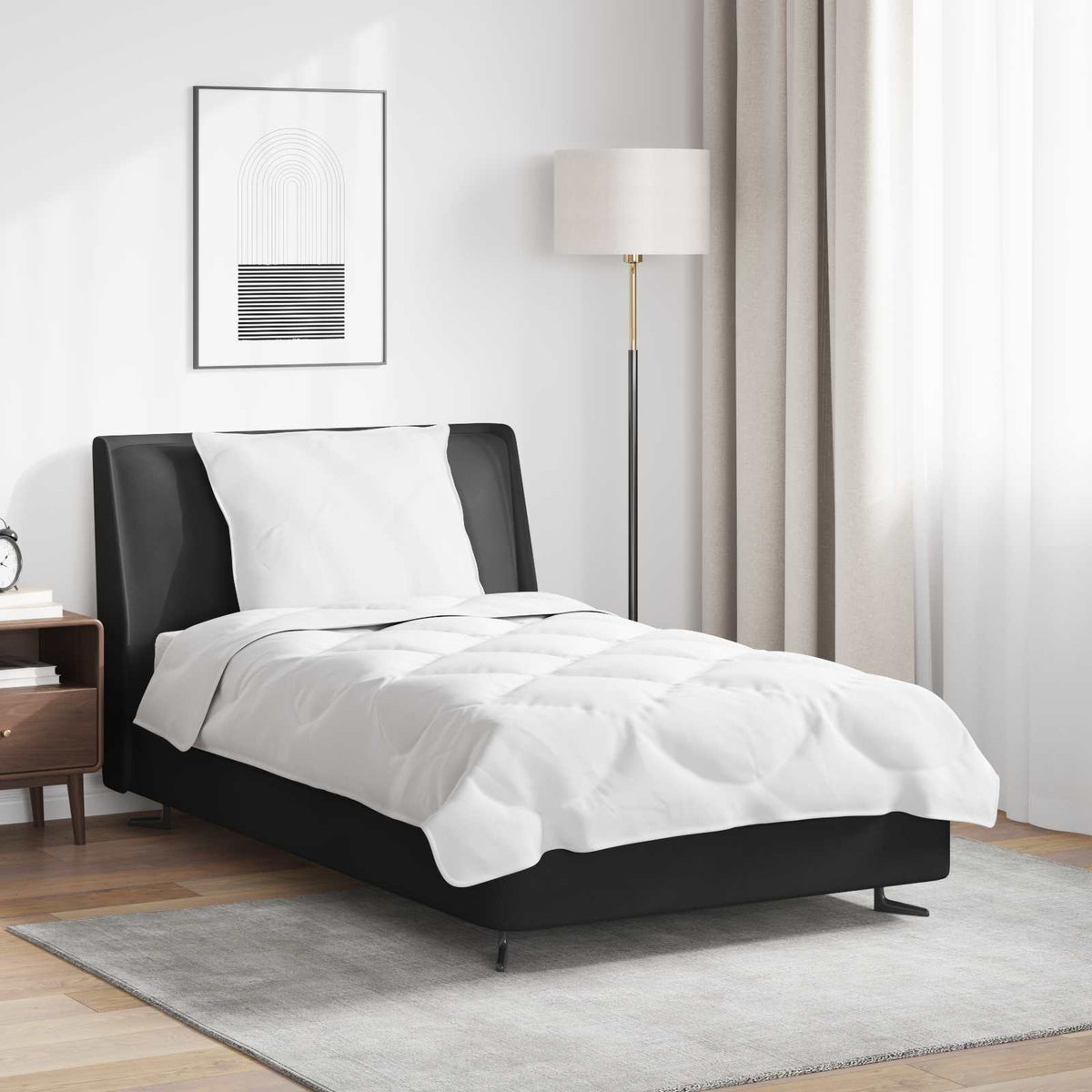 vidaXL Dekbed met Kussen met kussen 2 pcs Wit 135 x 200 cm Microfibre