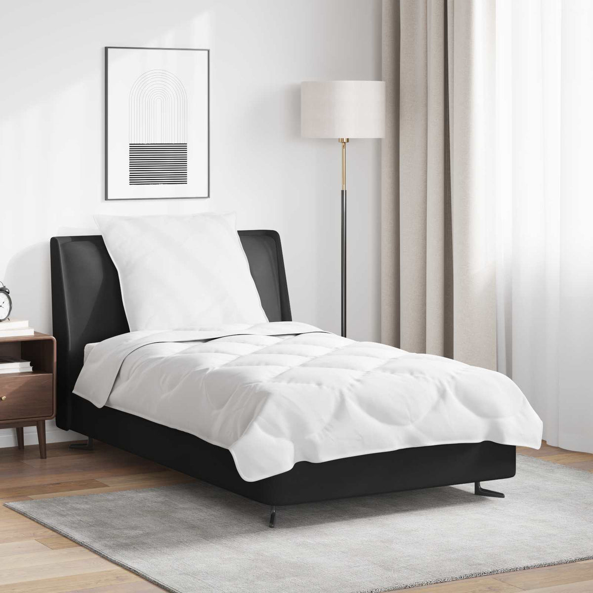 vidaXL Dekbed met Kussen met kussen 2 pcs Wit 135 x 200 cm Microfibre