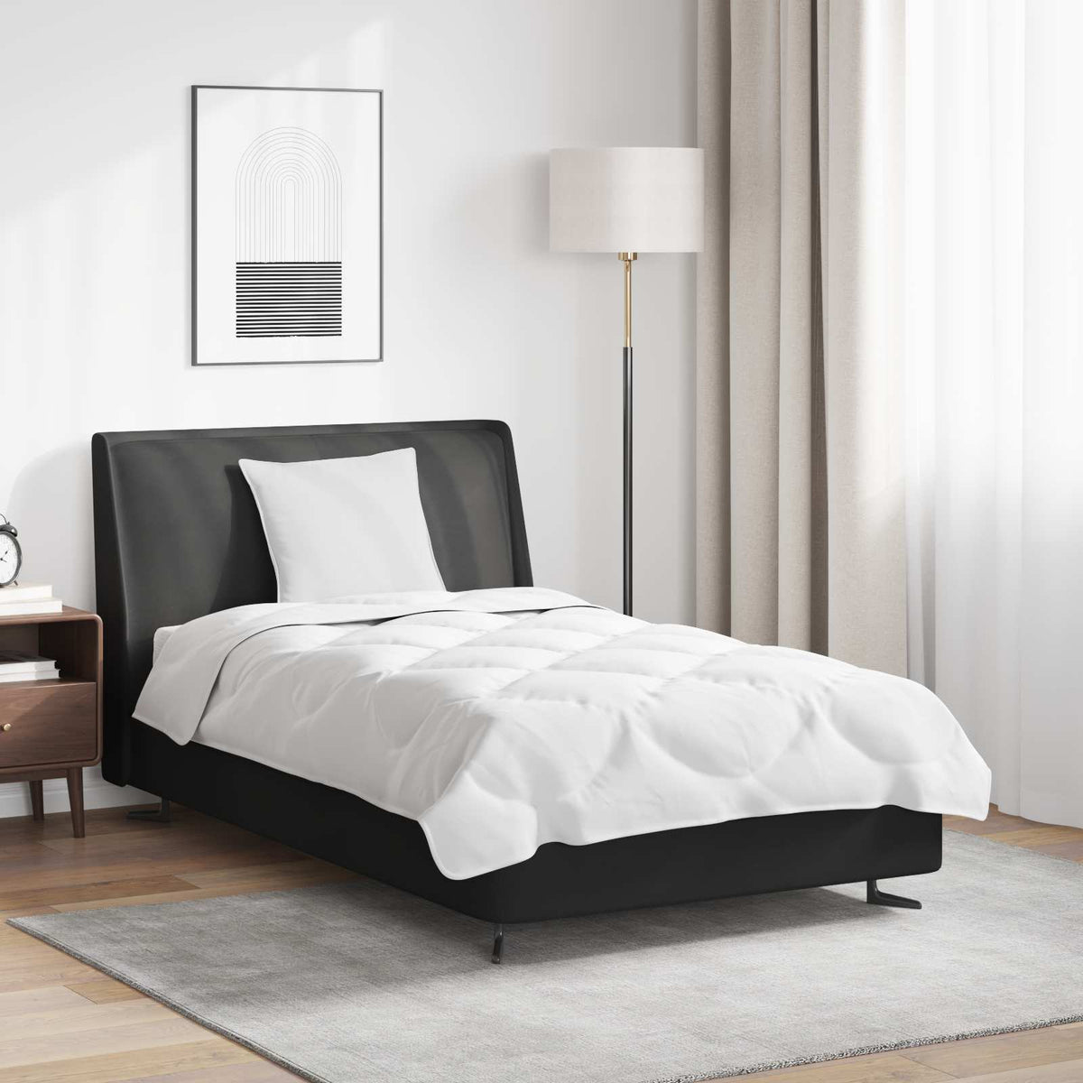 vidaXL Dekbed met Kussen met kussen 2 pcs Wit 135 x 200 cm Microfibre