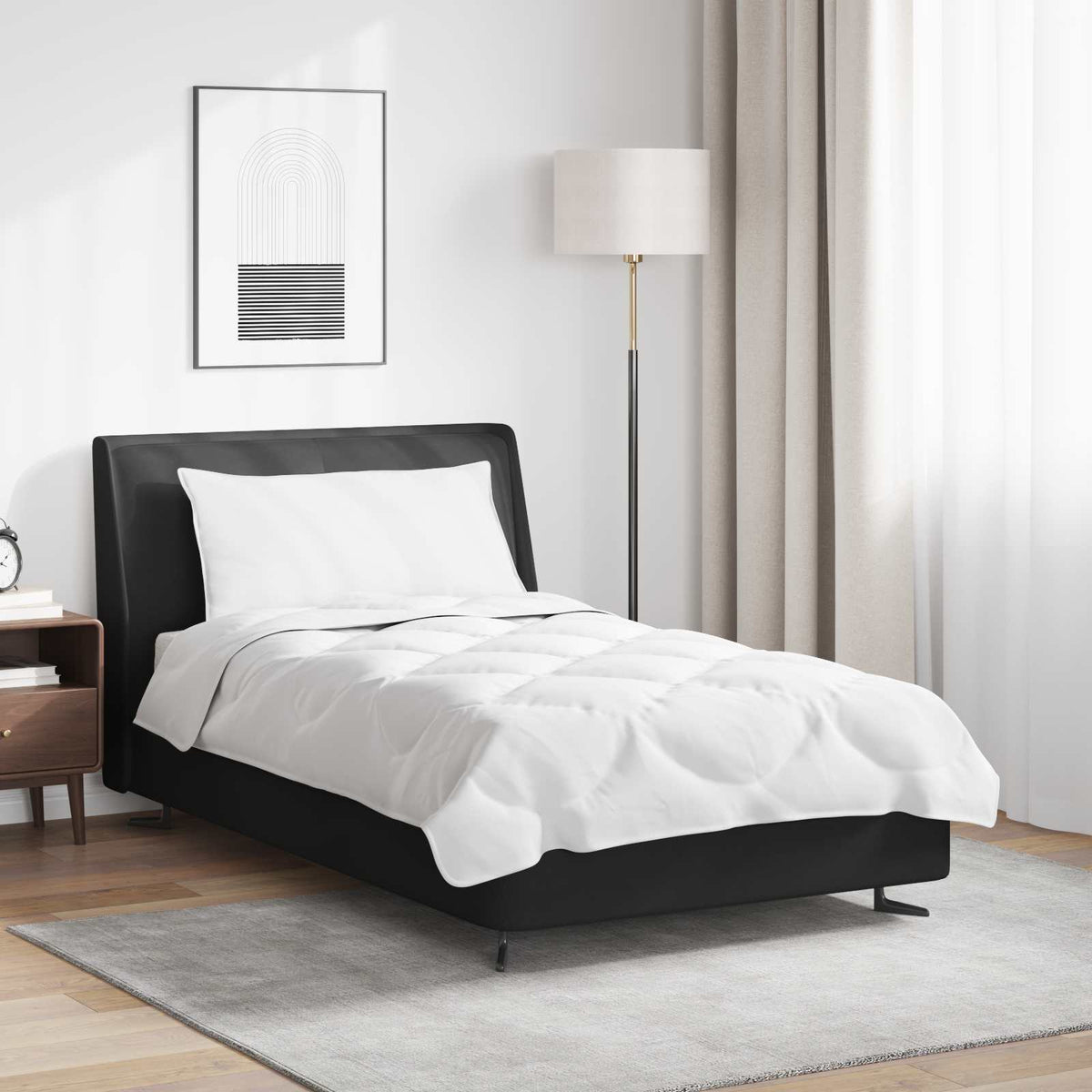 vidaXL Dekbed met Kussen met kussen 2 pcs Wit 135 x 200 cm Microfibre