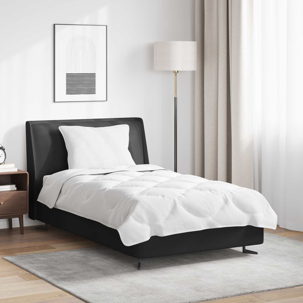 vidaXL Dekbed met Kussen met kussen 2 pcs Wit 135 x 200 cm Microfibre