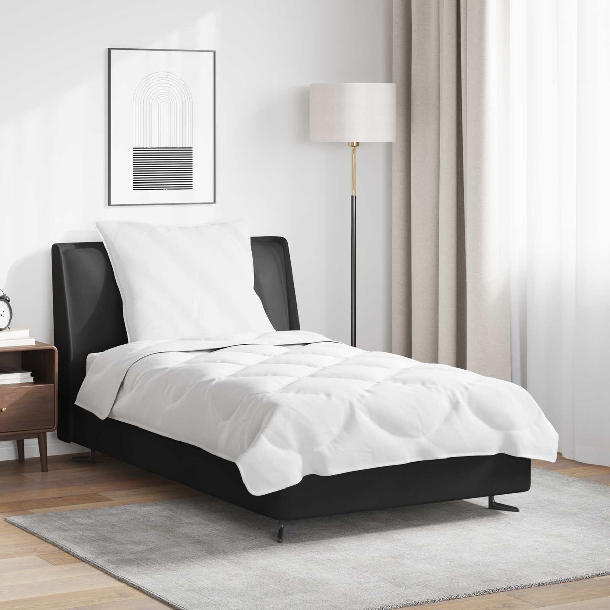 vidaXL Dekbed met Kussen met kussen 2 pcs Wit 135 x 200 cm Microfibre