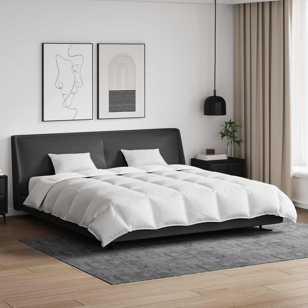 vidaXL Dekbed met kussen 3 pcs Wit Dons