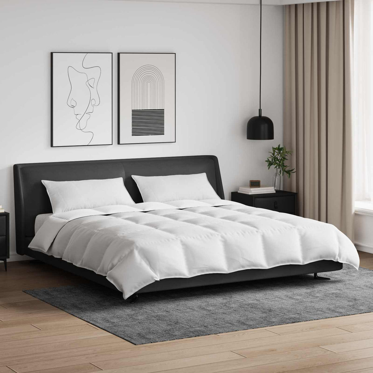 vidaXL Dekbed met kussen 3 pcs Wit Dons