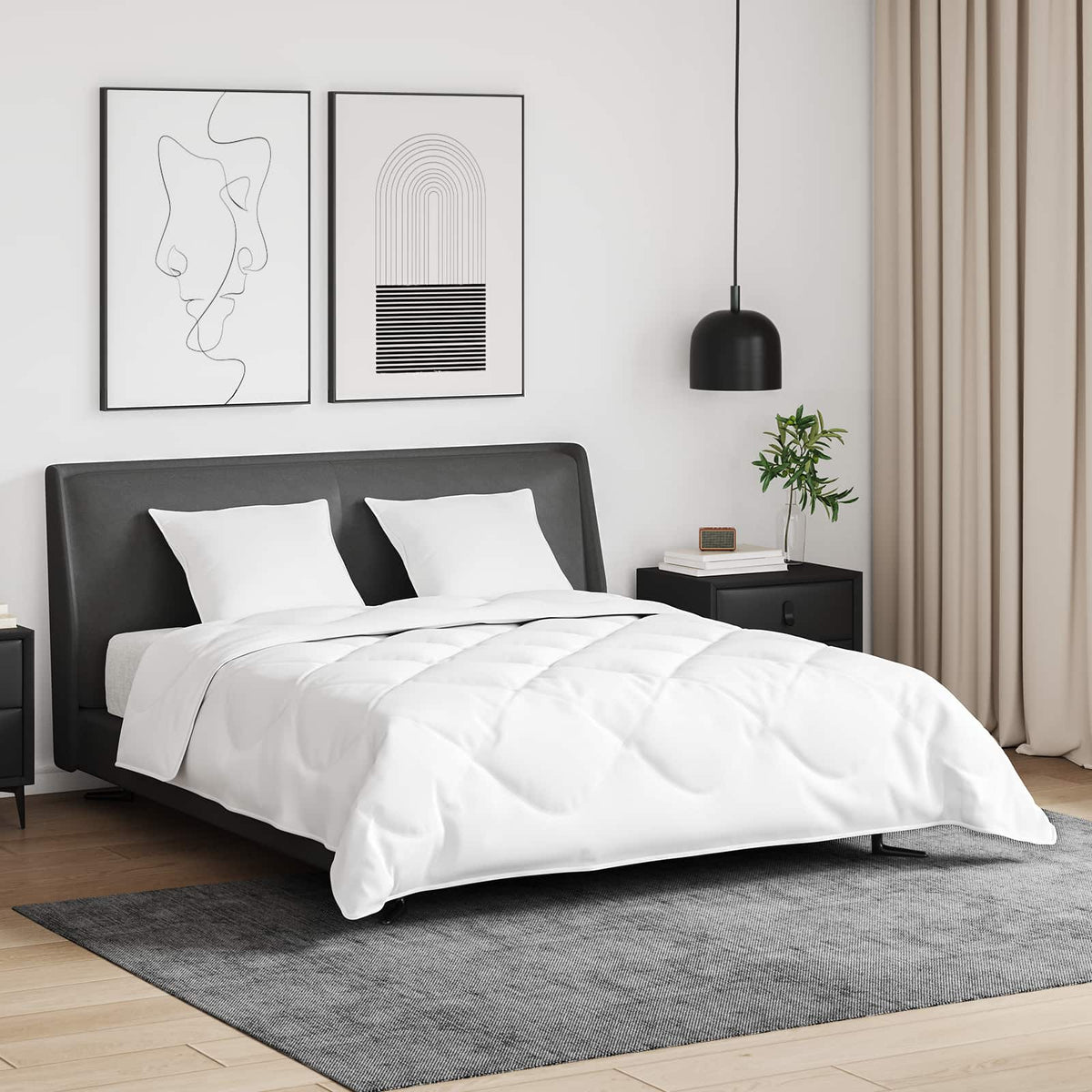 vidaXL Dekbed Other 3 pcs Wit Dons