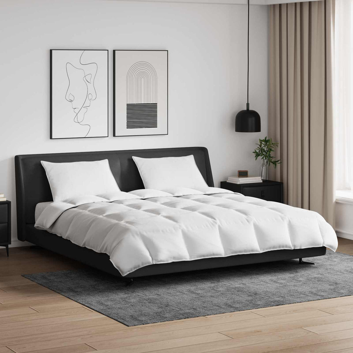 vidaXL Dekbed Other 3 pcs Wit Dons