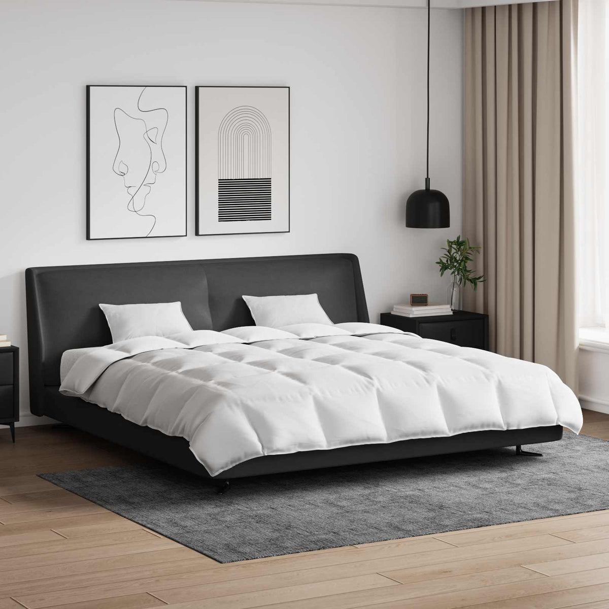 vidaXL Dekbed Other 3 pcs Wit Dons