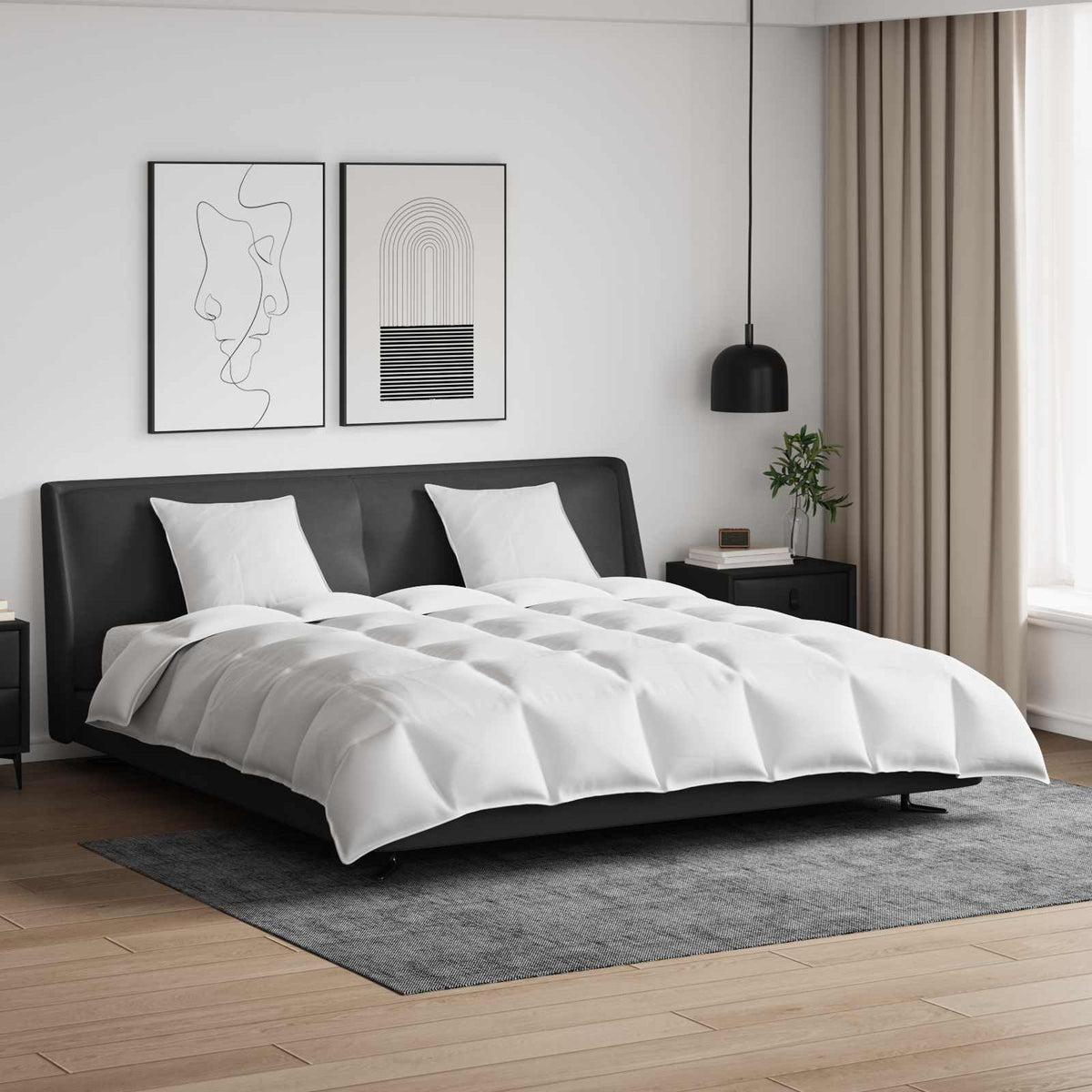 vidaXL Dekbed 3 pcs Wit 200 x 200 cm Dons