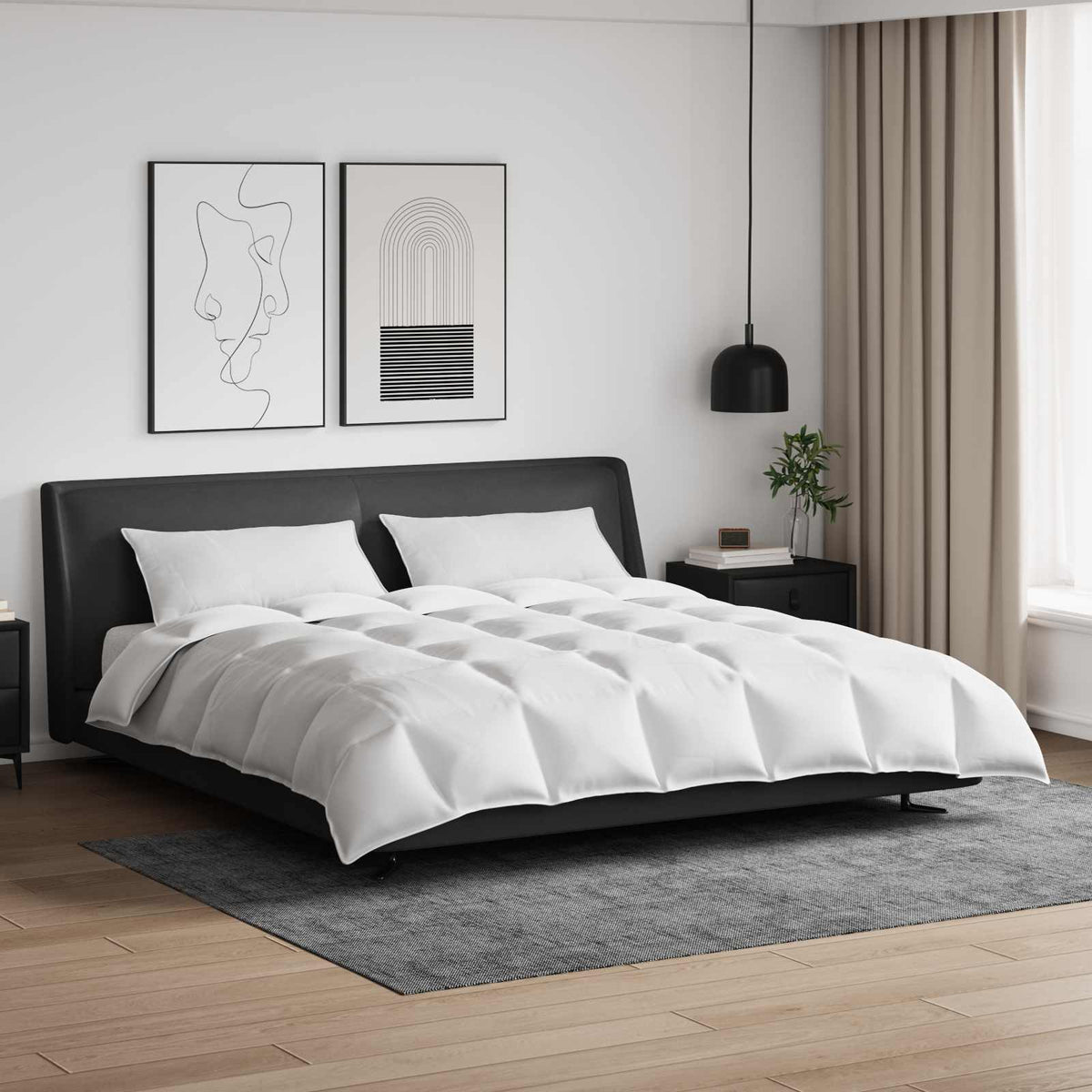 vidaXL Dekbed 3 pcs Wit 200 x 200 cm Dons