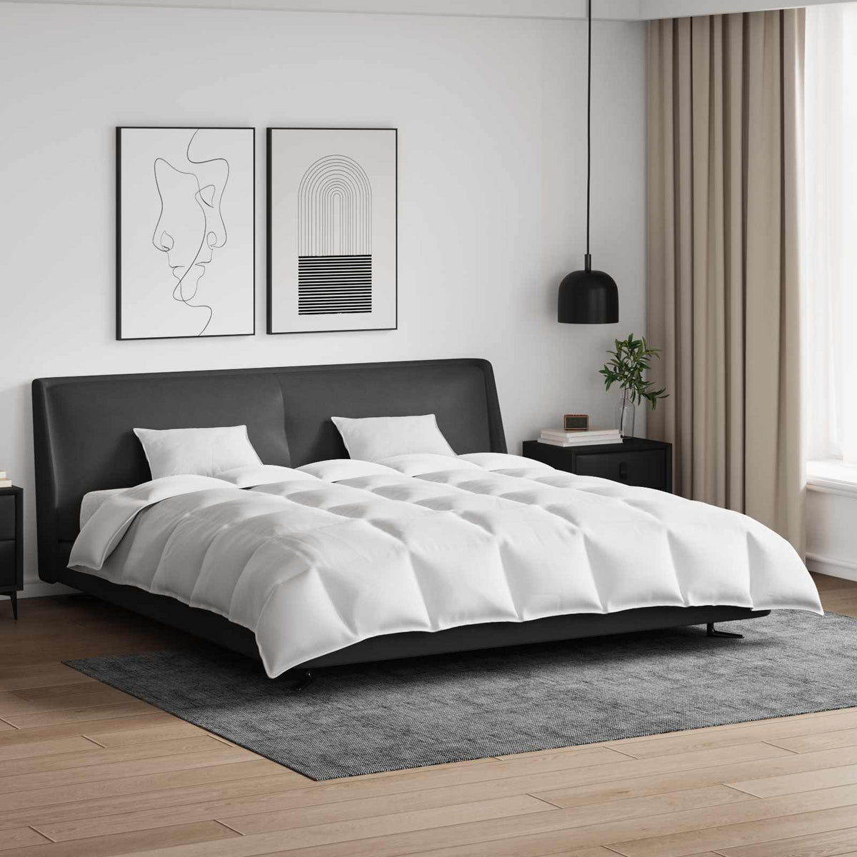 vidaXL Dekbed 3 pcs Wit 200 x 200 cm Dons