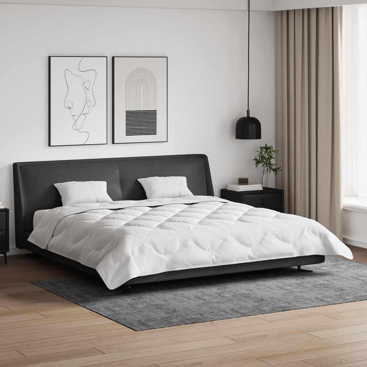 vidaXL Dekbed met kussen 3 pcs Wit 200 x 200 cm Microfibre