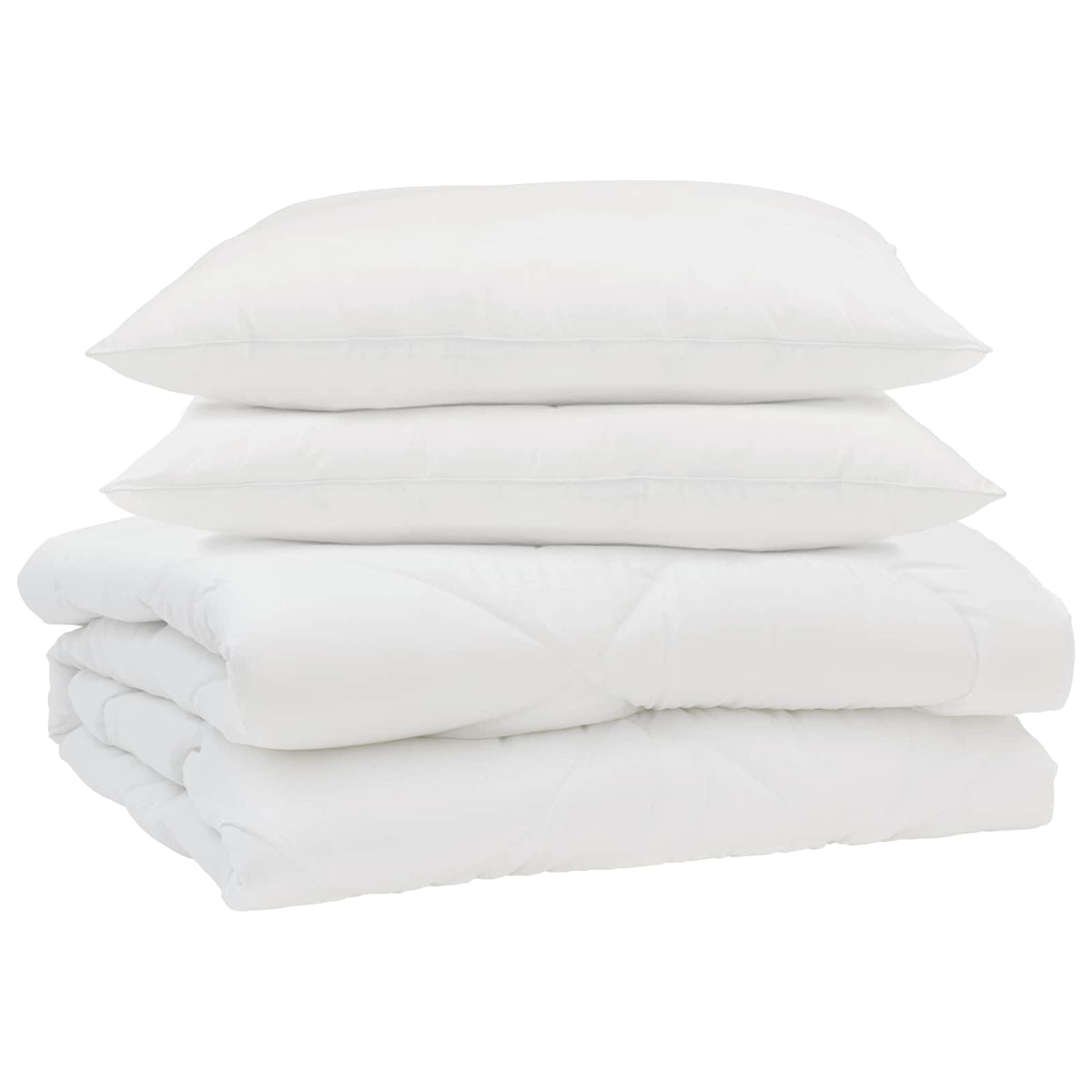 vidaXL Dekbed met kussen 3 pcs Wit 200 x 200 cm Microfibre