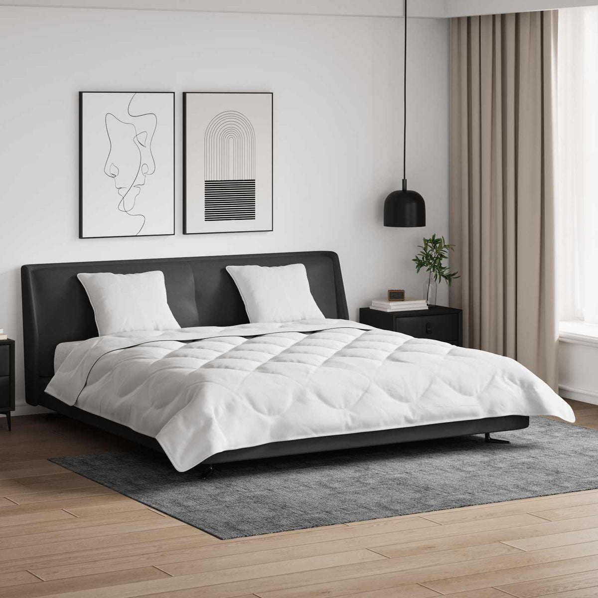 vidaXL Dekbed met kussen 3 pcs Wit 200 x 200 cm Microfibre