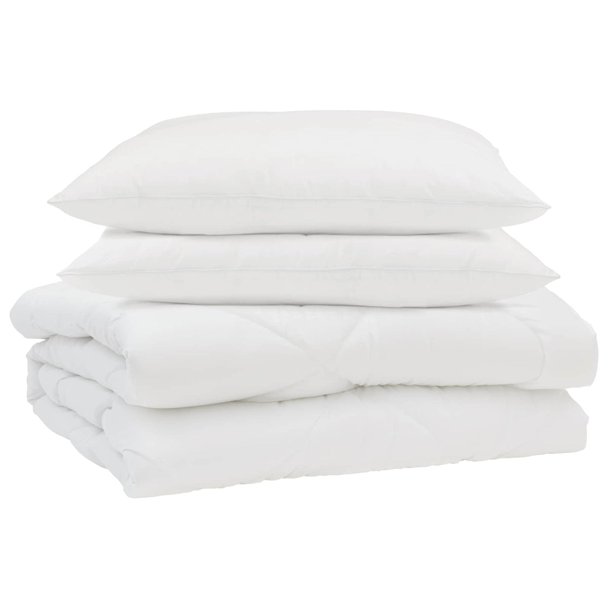 vidaXL Dekbed met kussen 3 pcs Wit 200 x 200 cm Microfibre