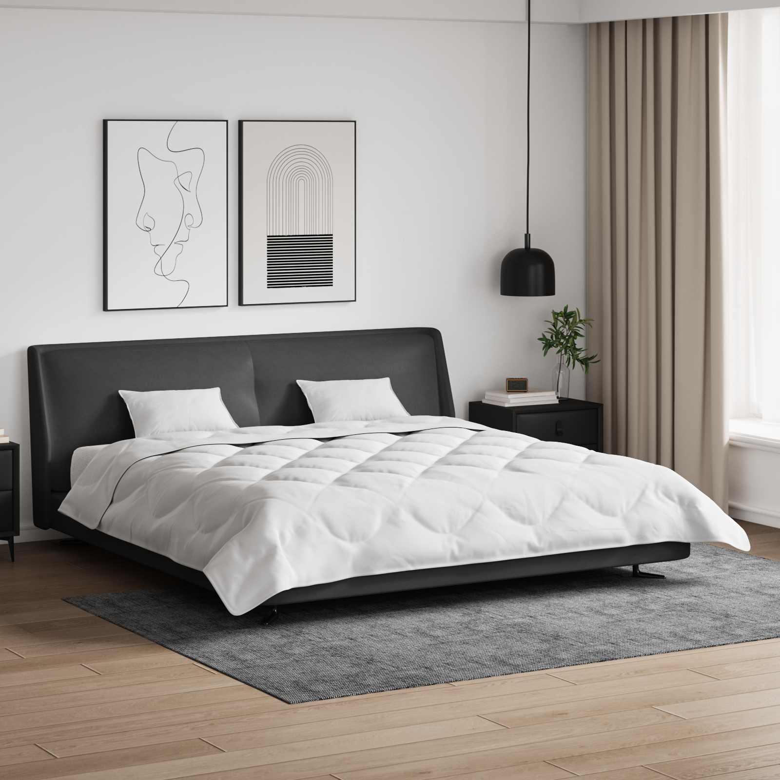 Dekbed met kussen 3 pcs Wit 200 x 200 cm Microfibre