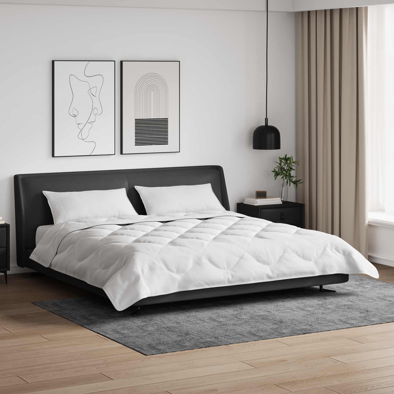 Dekbed met kussen 3 pcs Wit 200 x 200 cm Microfibre
